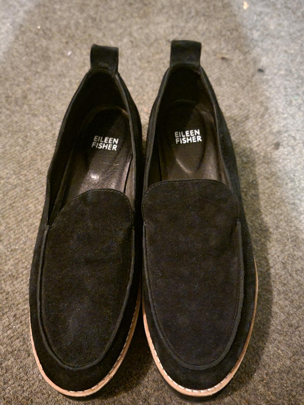 Eileen Fisher women's Black Suede Loafers
